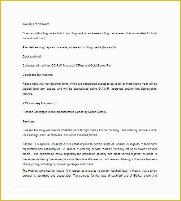 Free Business Plan Template Catering Company Of 13 Catering Business Plan Templates Free Sample