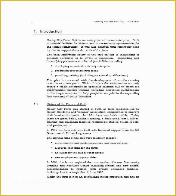 Free Business Plan Template Catering Company Of Catering Business Plan Template – 13 Free Word Excel
