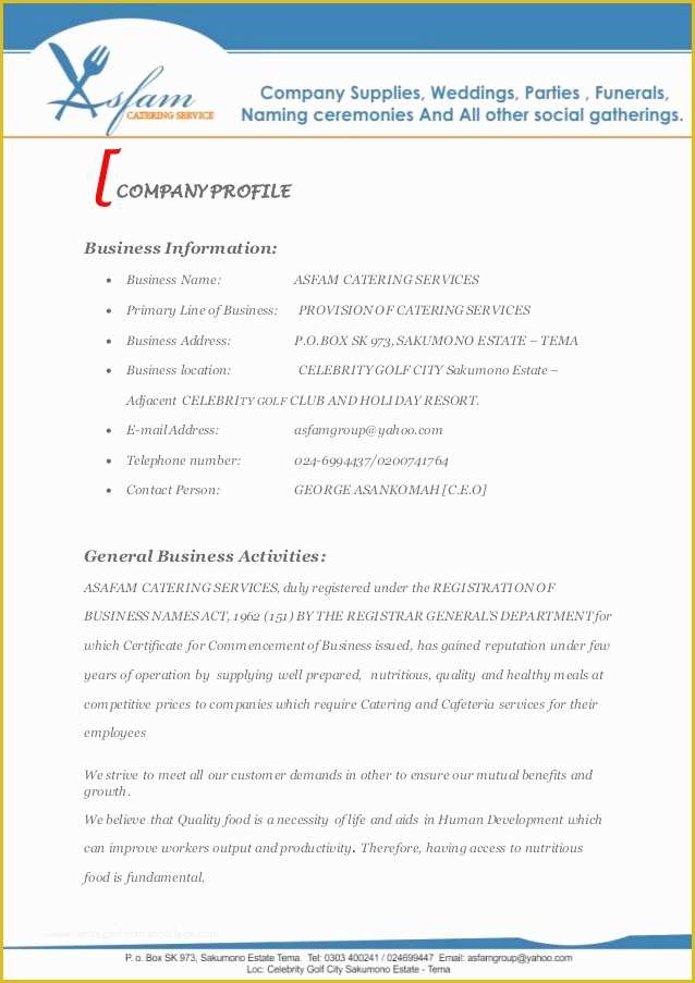 Free Business Plan Template Catering Company Of then Sample Business Plan for Catering Pany – Spakti