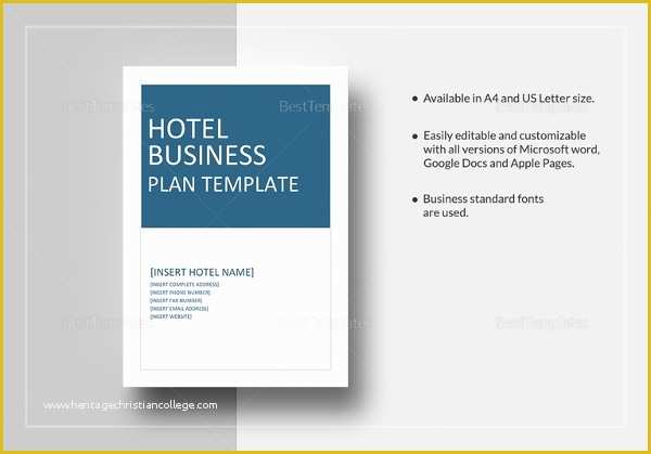 Free Business Plan Template Doc Of 16 Hotel Business Plan Templates Pdf Google Docs Ms