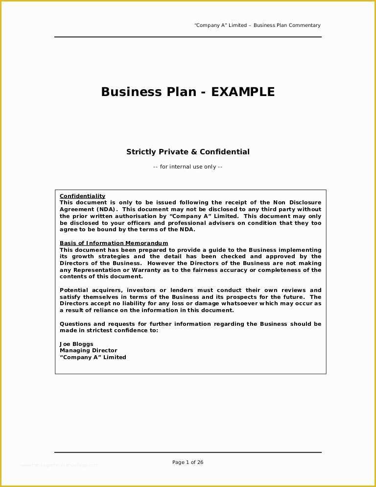 Free Business Plan Template Doc Of Business Plan Sample Great Example for Anyone Writing A