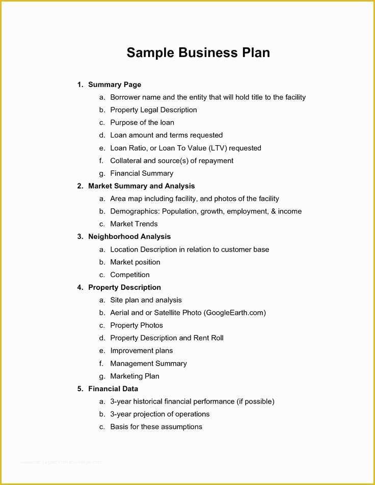 Free Business Plan Template Doc Of Printable Sample Business Plan Sample form