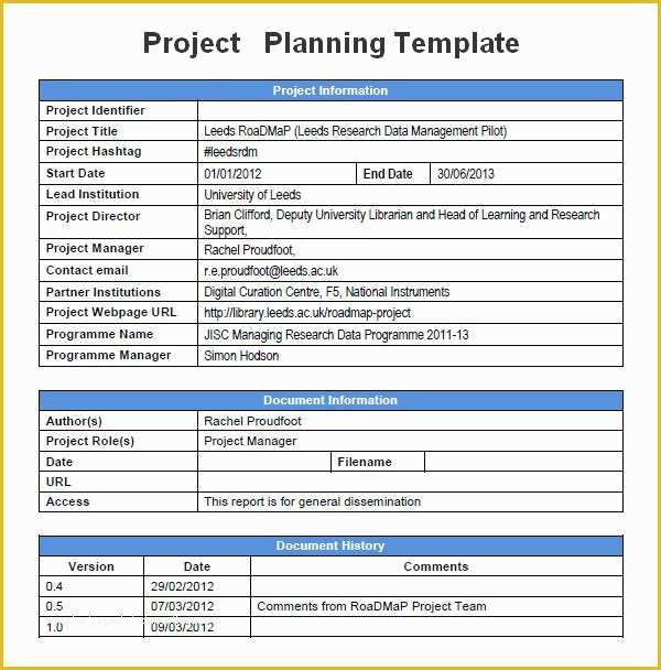 Free Business Plan Template Doc Of Project Planning Template 5 Free Download for Word