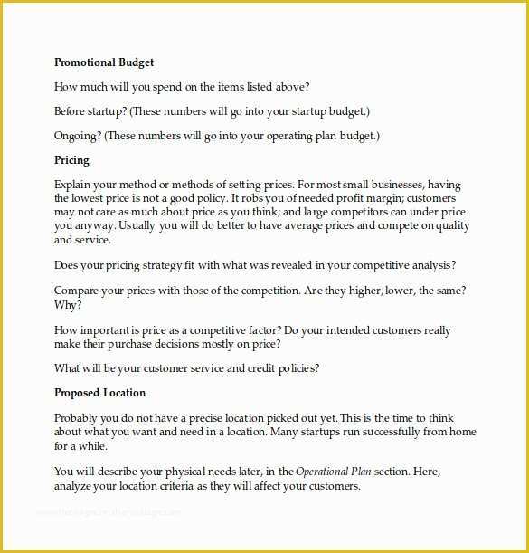 Free Business Plan Template Doc Of Sample Business Plan 6 Documents In Pdf Word