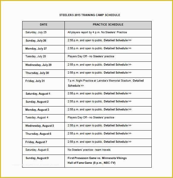 Free Business Plan Template for Summer Camp Of 9 Camp Schedule Templates Doc Pdf