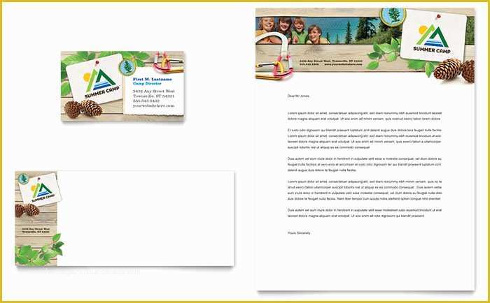 Free Business Plan Template for Summer Camp Of Kids Summer Camp Business Card & Letterhead Template Design
