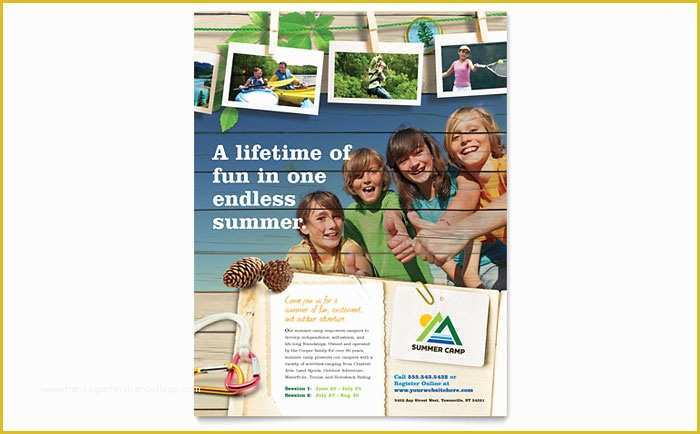 Free Business Plan Template for Summer Camp Of Kids Summer Camp Flyer Template Design