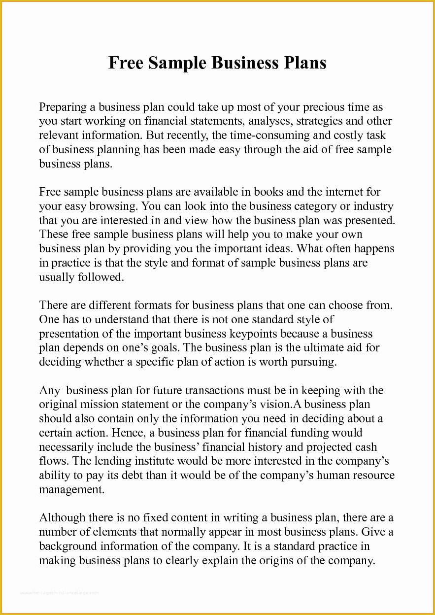 Free Business Plan Template Pdf Of 5 Sample Of Business Plan Proposal Pdf