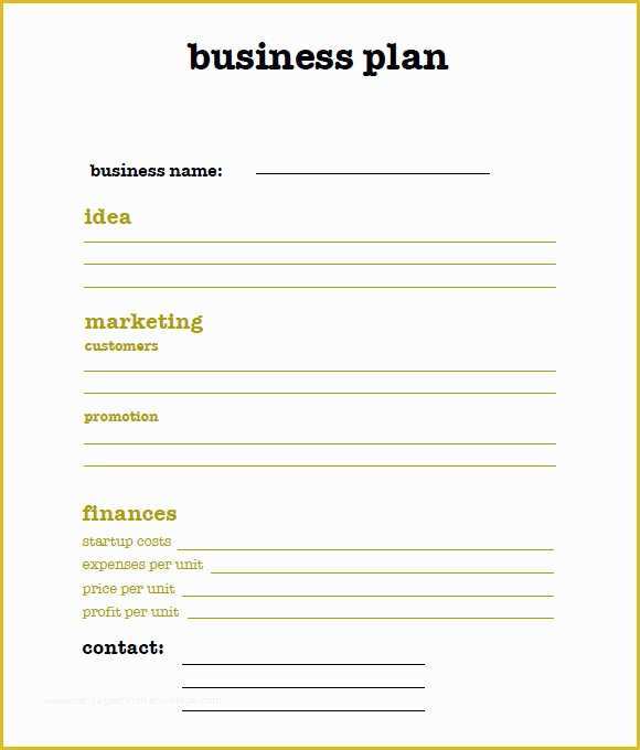 Free Business Plan Template Pdf Of 9 Sample Sba Business Plan Templates