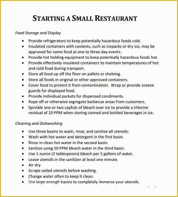 Free Business Plan Template Pdf Of Restaurant Business Plan Template 7 Download Free