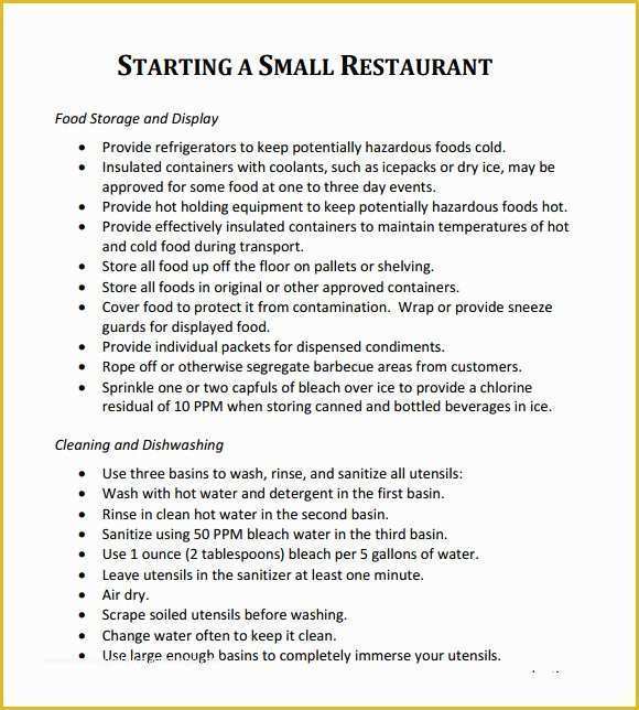 Free Business Plan Template Pdf Of Restaurant Business Plan Template 7 Download Free
