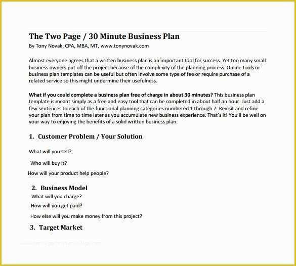 Free Business Plan Template Pdf Of Sample Business Plan 6 Documents In Pdf Word