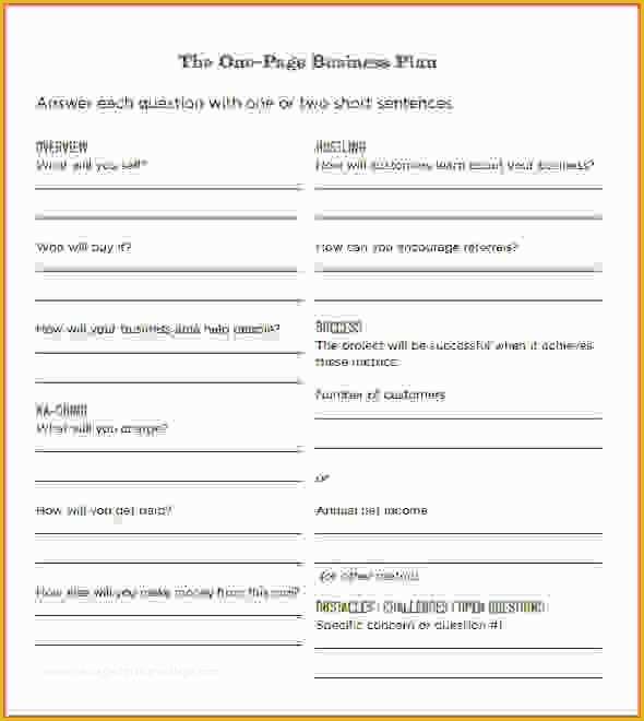 Free Business Plan Template Pdf Of Simple E Page Business Plan Template Tasteourwine