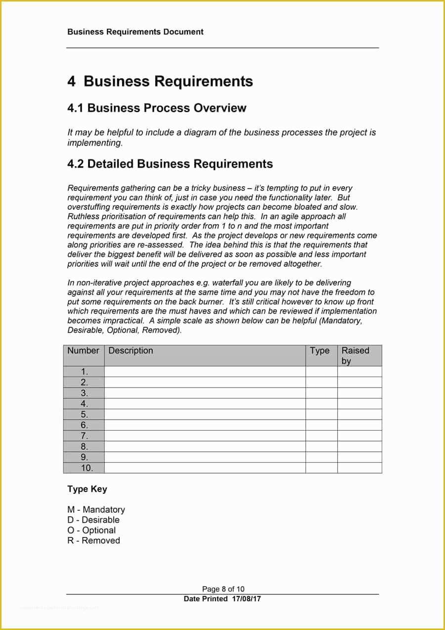 Free Business Process Documentation Template Of 40 Simple Business Requirements Document Templates