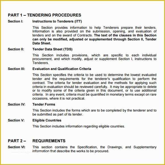 Free Business Process Documentation Template Of 7 Sample Tender Documents Pdf