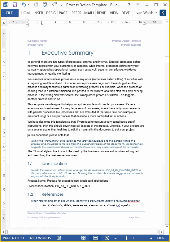 Free Business Process Documentation Template Of Business Process Design Templates – Ms Word Excel Visio