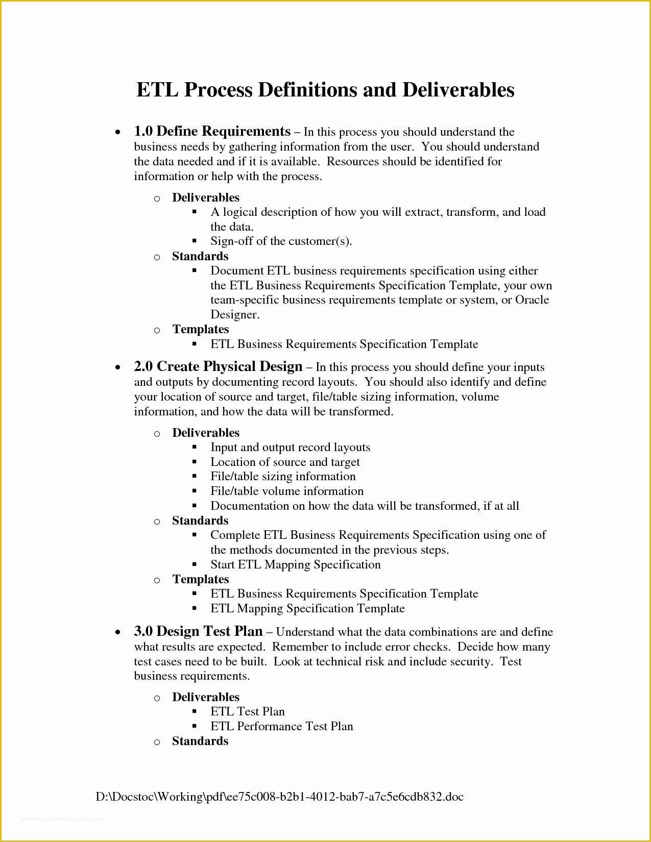 Free Business Process Documentation Template Of Process Document Template Et