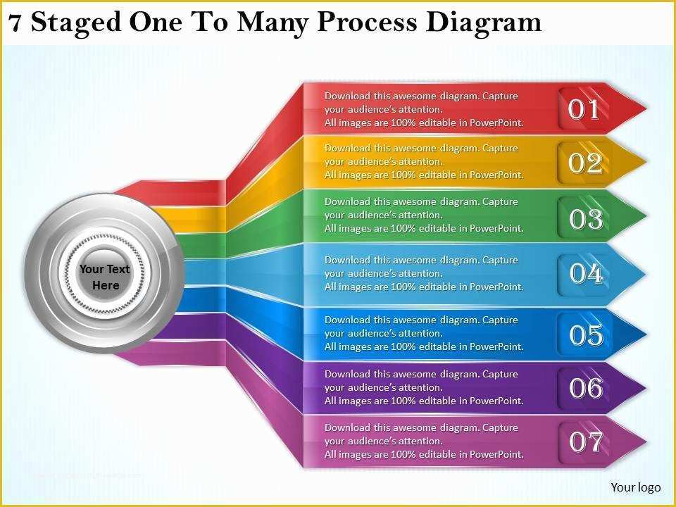 Free Business Process Template Of 1814 Business Ppt Diagram 7 Staged E to Many Process