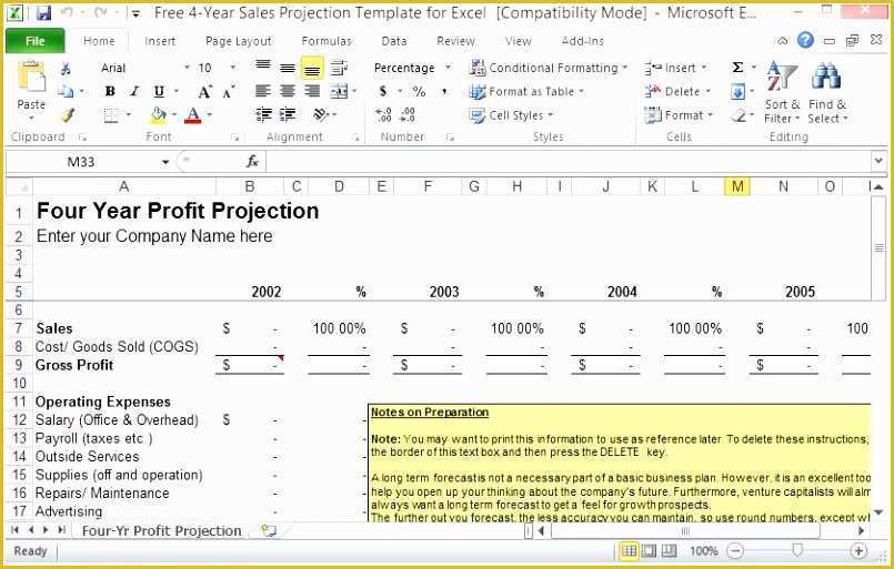 Free Business Projection Template Of 6 Business Plan Sales forecast Template Uoiya