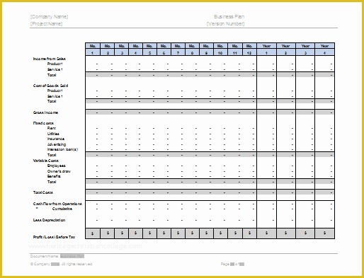 Free Business Projection Template Of Business Plan Templates 40 Page Ms Word 10 Free Excel