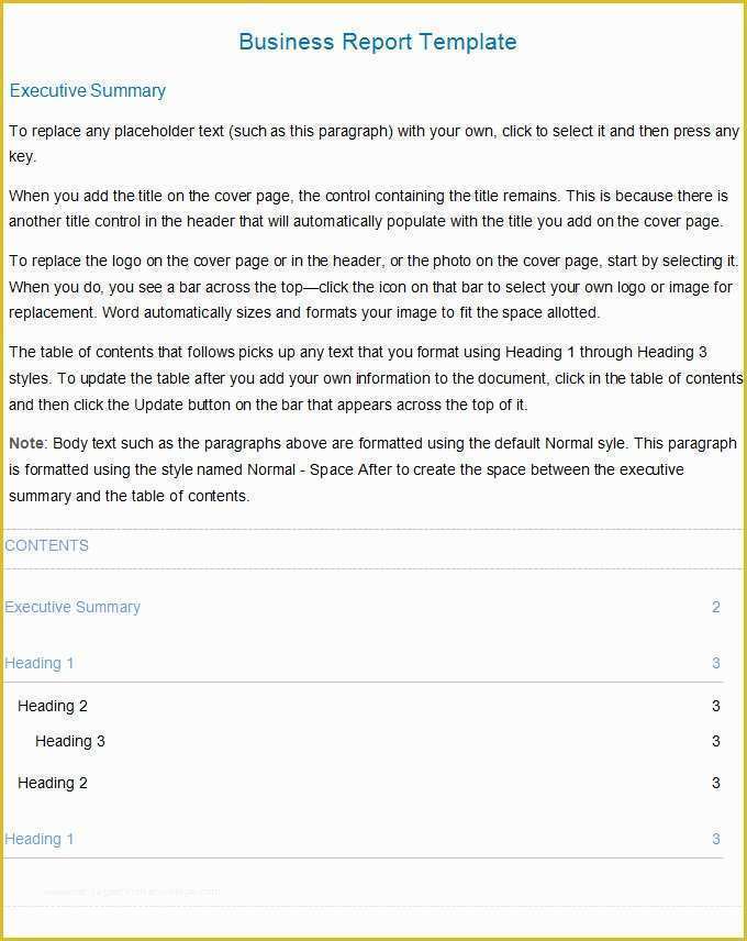 Free Business Report Template Of Business Report Template Business Report
