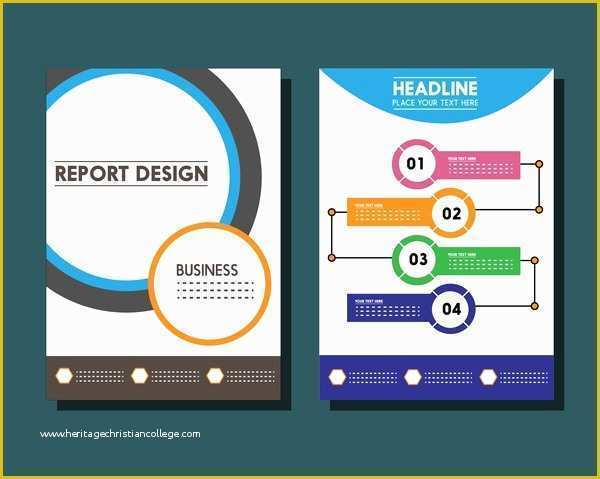 Free Business Report Template Of Circle Process Infographics Free Vector 10 731