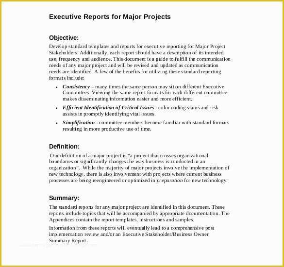 Free Business Report Template Of Executive Report Template 14 Free Sample Example