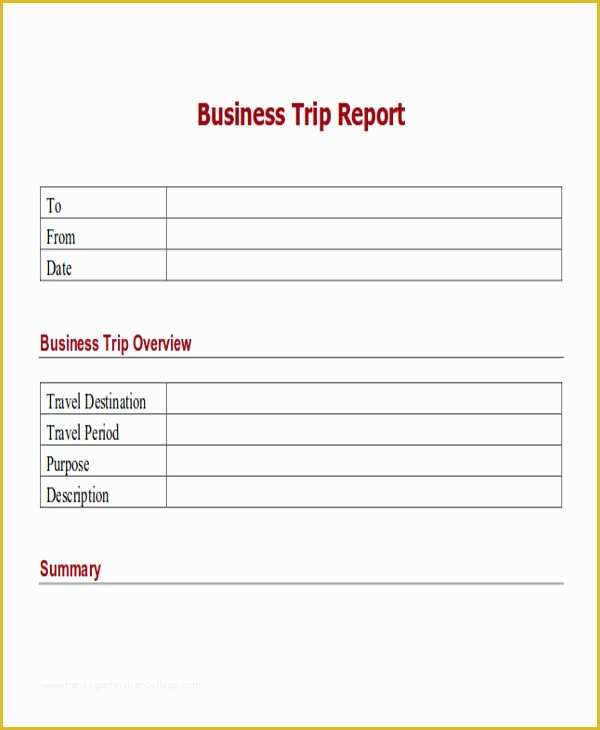 Free Business Trip Report Template Of 14 Sample Trip Reports Word Apple Pages Google Docs Pdf