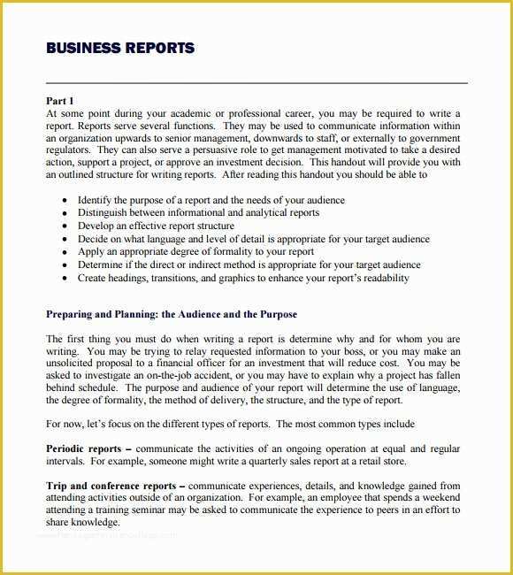 Free Business Trip Report Template Of 8 Business Report Templates Free Samples Examples