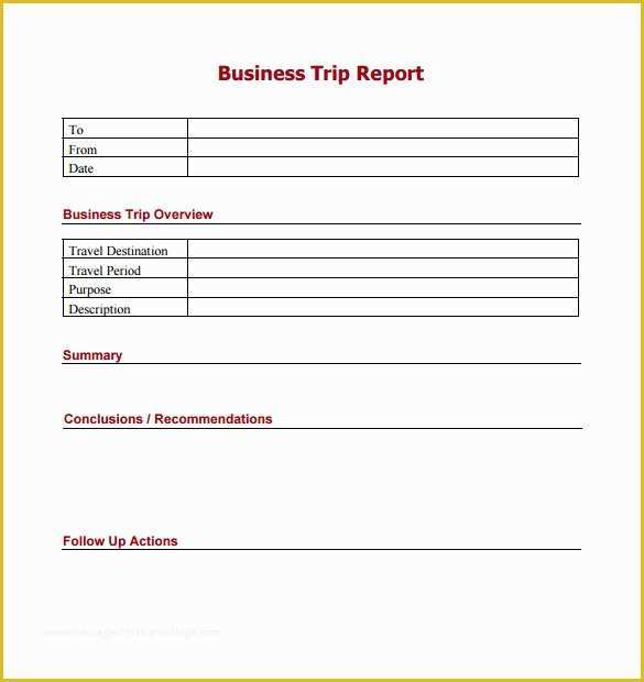 Free Business Trip Report Template Of 8 Trip Report Templates – Samples Examples & formats