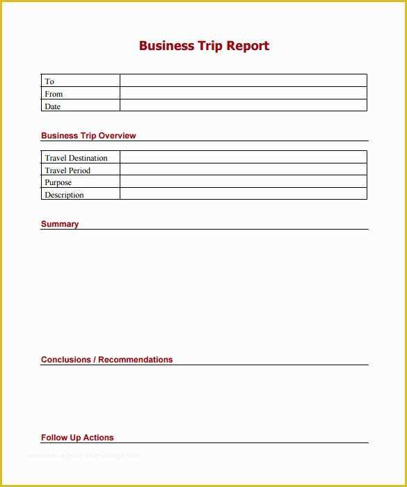 Free Business Trip Report Template Of Sample Trip Report 9 Documents In Pdf