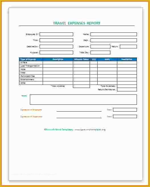 Free Business Trip Report Template Of Travel Expenses to Work