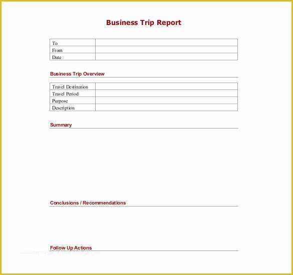 Free Business Trip Report Template Of Trip Report Template 11 Free Word Pdf Documents