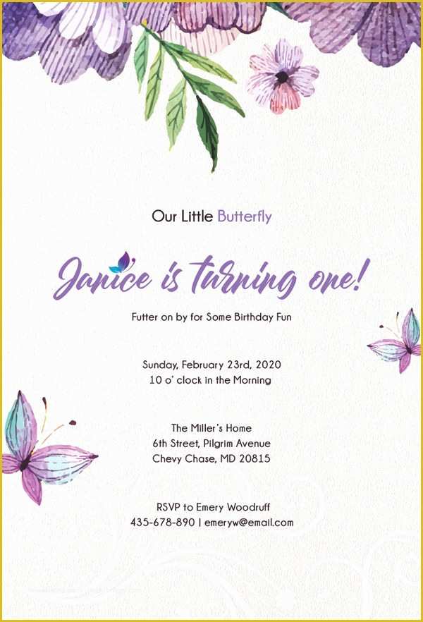 Free butterfly Baby Shower Invitation Templates Of 8 butterfly Invitations Free Printable Psd Ai Eps