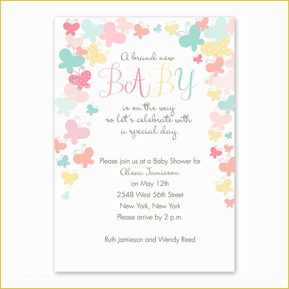 Free butterfly Baby Shower Invitation Templates Of Baby Shower Invitation Template butterfly Baby Shower