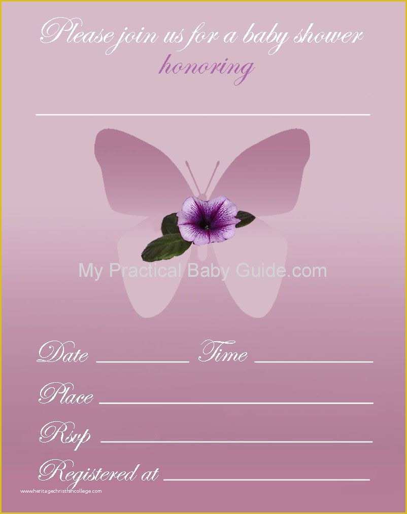 Free butterfly Baby Shower Invitation Templates Of Baby Shower Printed Baby Shower Invitations Card