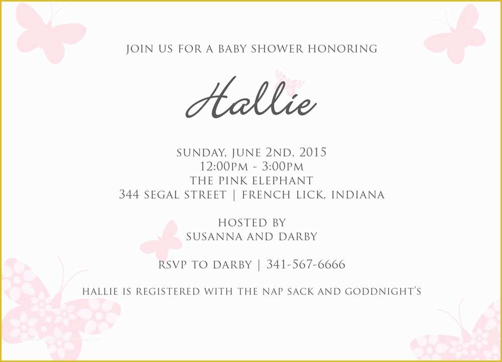 47 Free butterfly Baby Shower Invitation Templates
