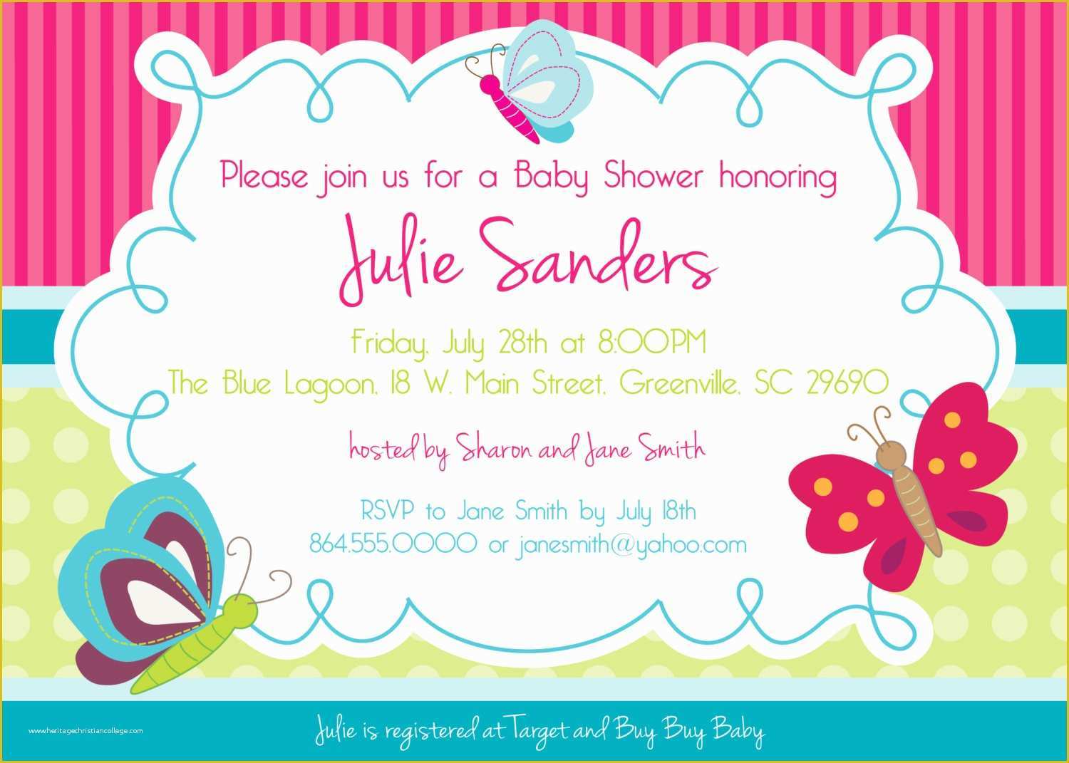 Free butterfly Baby Shower Invitation Templates Of butterfly Baby Shower Invitations butterflies Spring