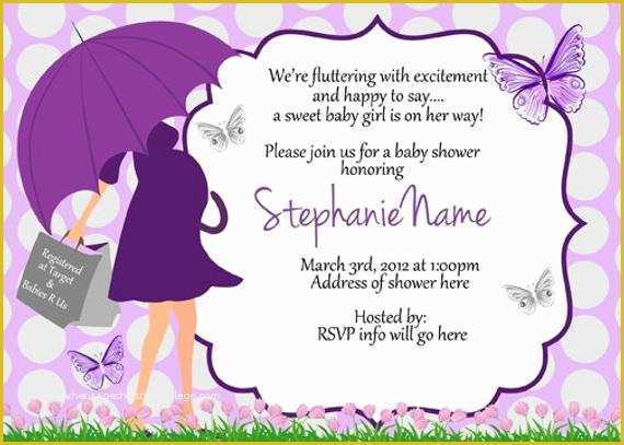 Free butterfly Baby Shower Invitation Templates Of butterfly Baby Shower Umbrella Invitations by Digitalparties