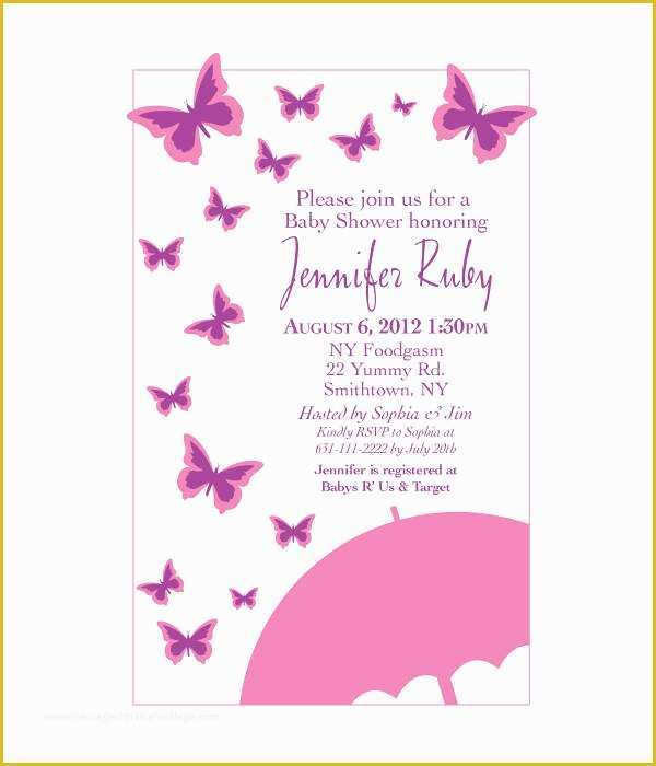 Free butterfly Baby Shower Invitation Templates Of butterfly Invitation Templates 10 Free Psd Vector Ai