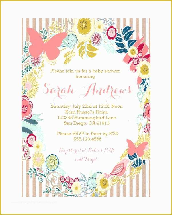 Free butterfly Baby Shower Invitation Templates Of butterfly Invitation Templates 10 Free Psd Vector Ai