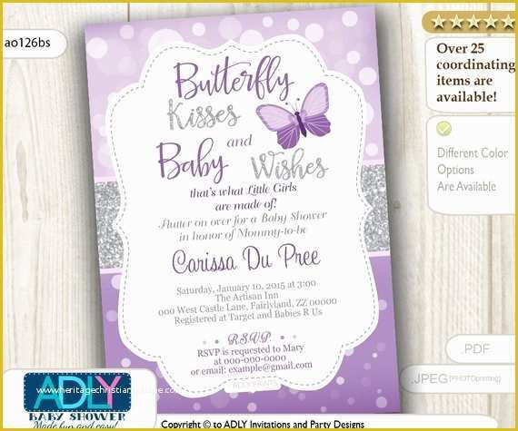 Free butterfly Baby Shower Invitation Templates Of butterfly Kisses and Baby Wishes Invitation for Baby Shower