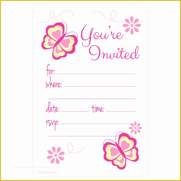 Free butterfly Baby Shower Invitation Templates Of butterfly Party Fill In Invitations