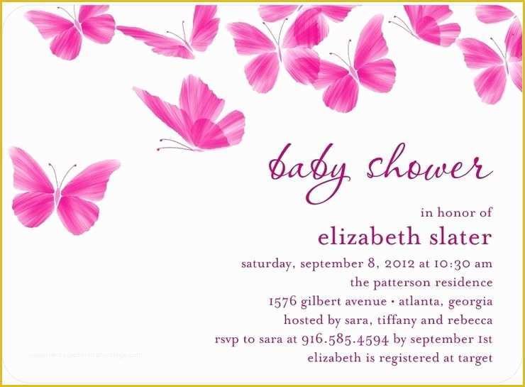 Free butterfly Baby Shower Invitation Templates Of Girl Invitations