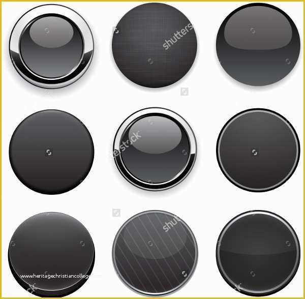 Free button Templates Of 9 Black buttons Psd Eps Vector format Download
