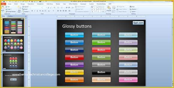 Free button Templates Of Free Glossy buttons Template for Powerpoint