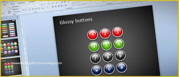 Free button Templates Of Free Glossy buttons Template for Powerpoint