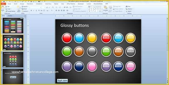 Free button Templates Of Free Glossy buttons Template for Powerpoint