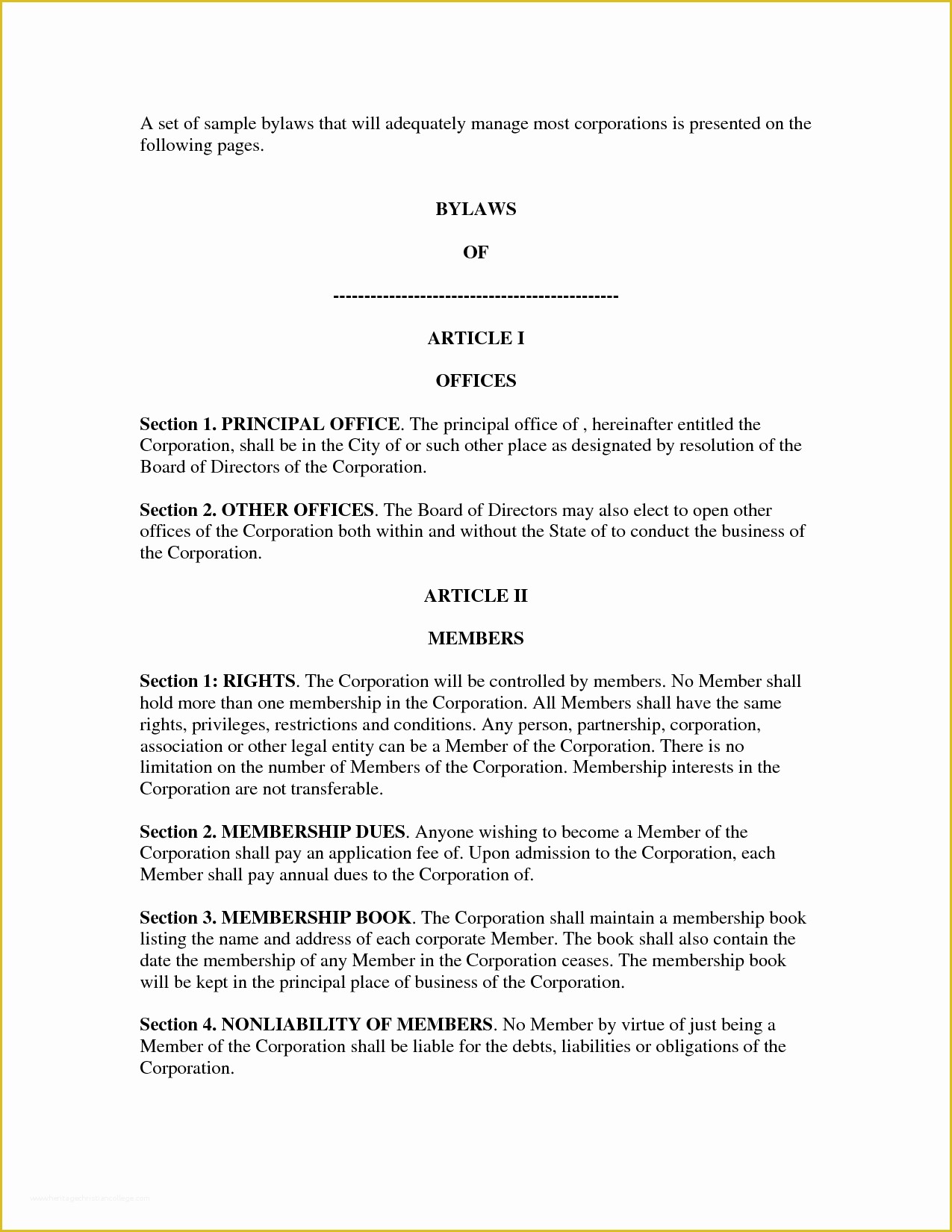 Free bylaws Template Of Best S Of organizational bylaws Sample Non Profit