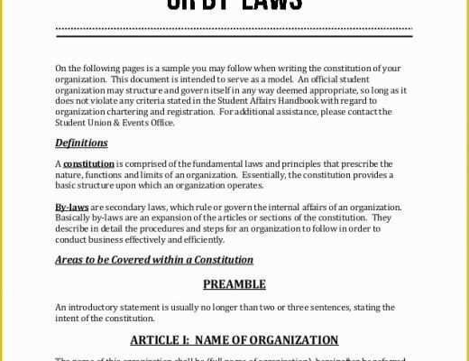 Free bylaws Template Of Creating A Constitution or by Laws